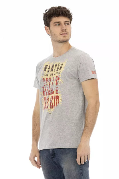 Trussardi Action Gray Cotton Men T-Shirt Trussardi Action