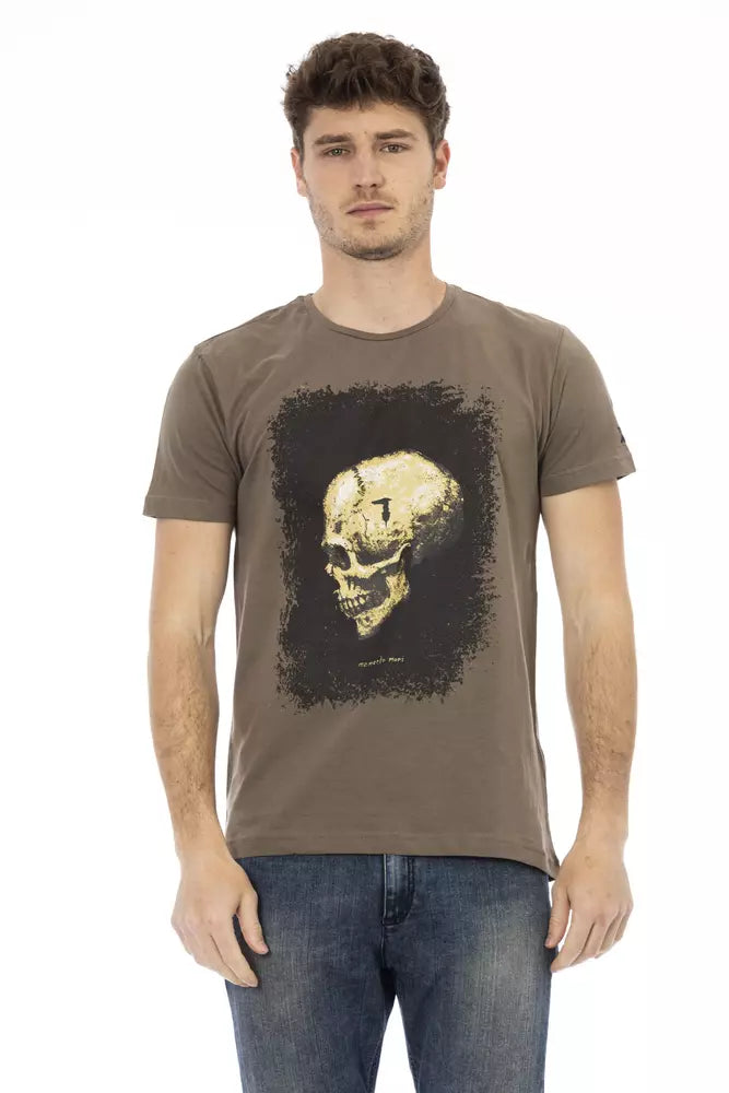 Trussardi Action Brown Cotton Men T-Shirt Trussardi Action