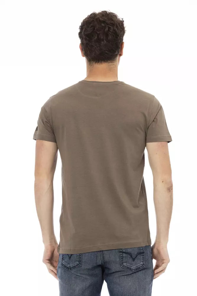 Trussardi Action Brown Cotton Men T-Shirt Trussardi Action