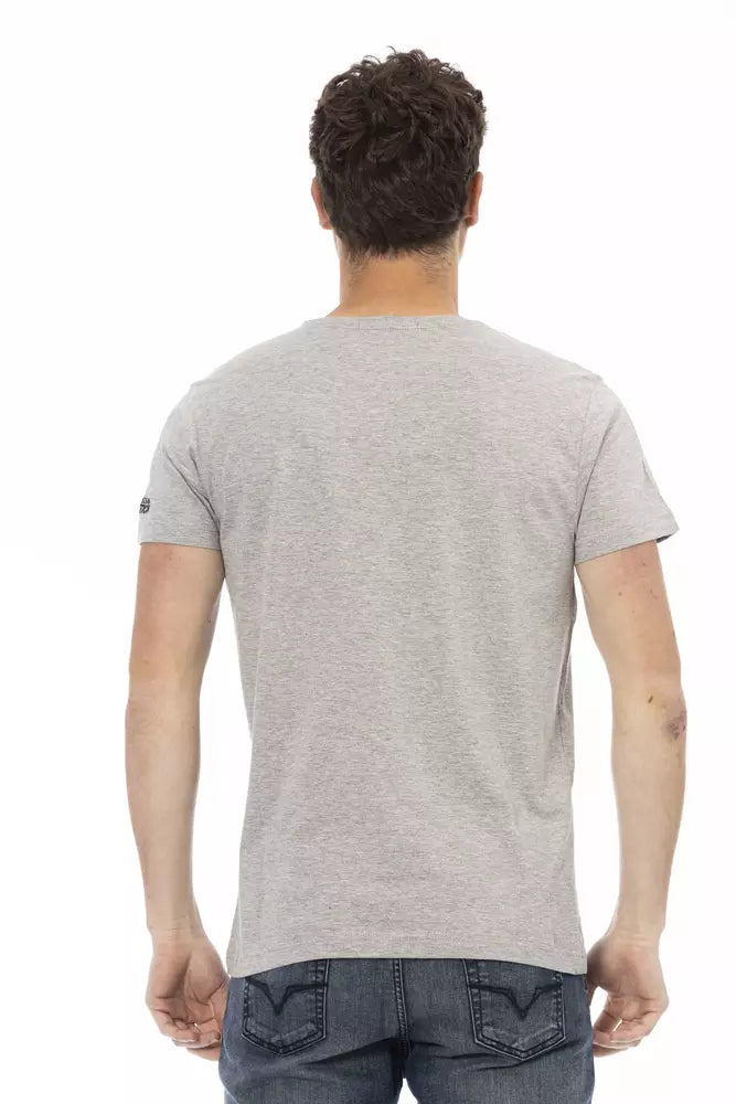 Trussardi Action Gray Cotton Men T-Shirt Trussardi Action