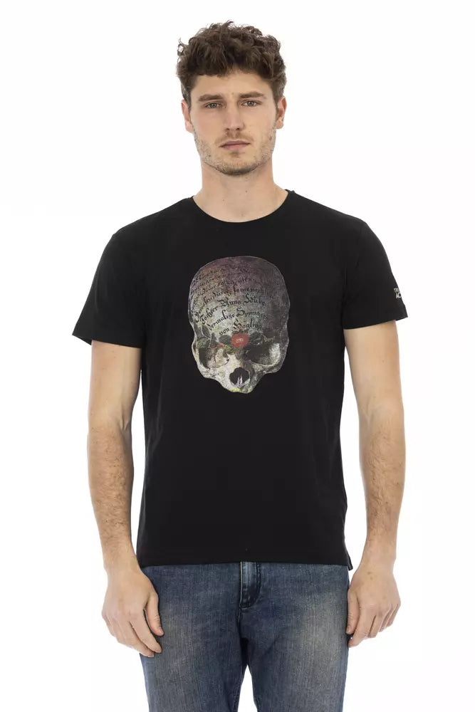 Trussardi Action Black Cotton Men T-Shirt Trussardi Action