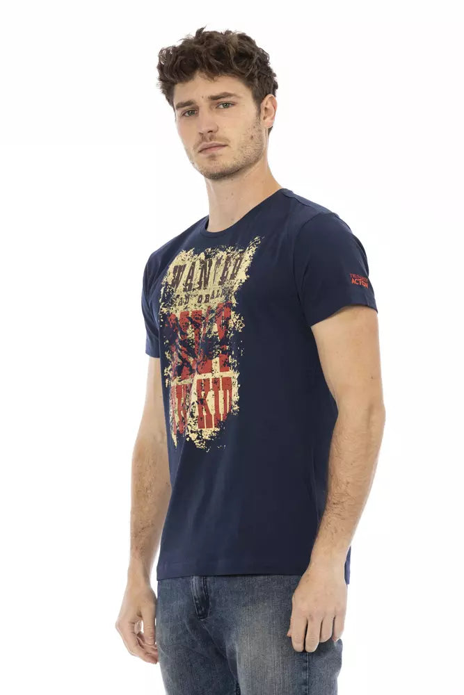 Trussardi Action Blue Cotton Men T-Shirt Trussardi Action