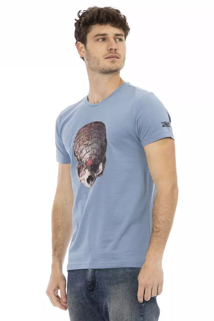 Trussardi Action Light Blue Cotton Men T-Shirt Trussardi Action