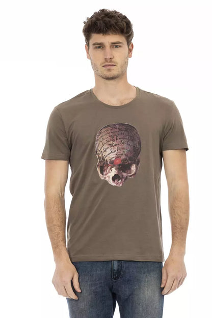 Trussardi Action Brown Cotton Men T-Shirt Trussardi Action