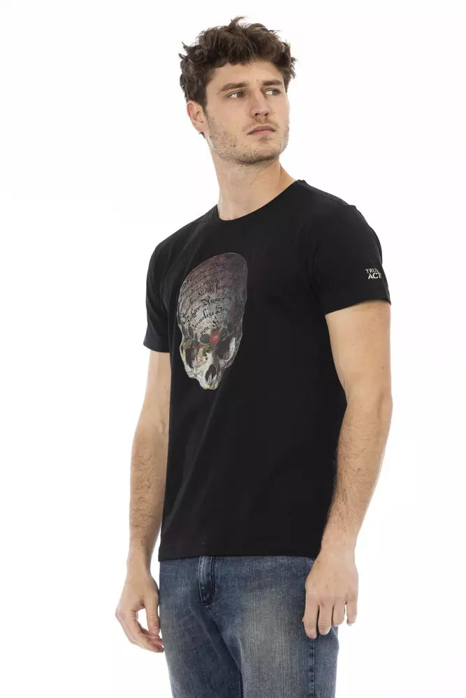 Trussardi Action Black Cotton Men T-Shirt Trussardi Action