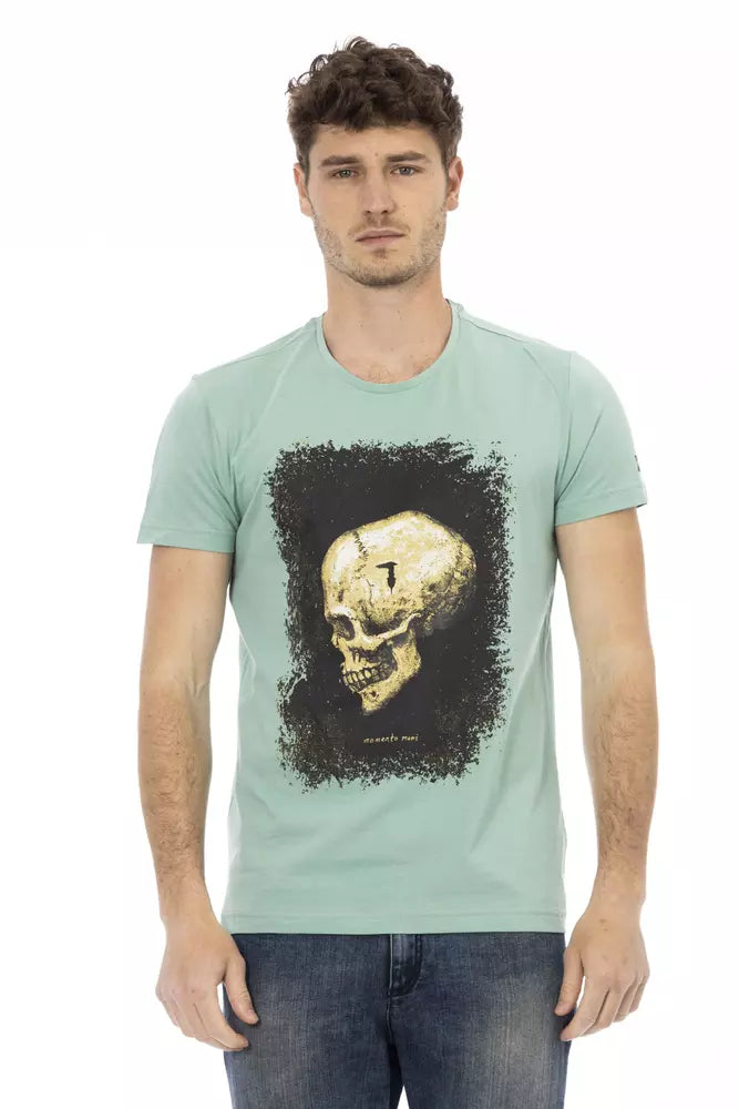 Trussardi Action Green Cotton Men T-Shirt Trussardi Action