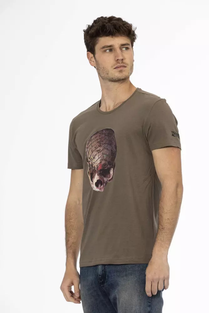 Trussardi Action Brown Cotton Men T-Shirt Trussardi Action