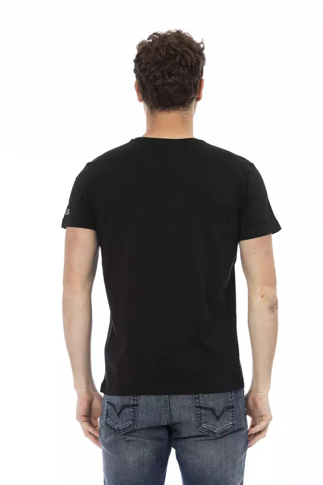 Trussardi Action Black Cotton Men T-Shirt Trussardi Action