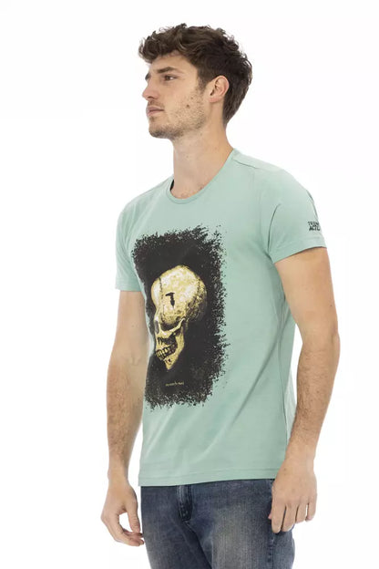 Trussardi Action Green Cotton Men T-Shirt Trussardi Action