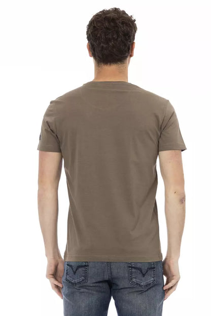 Trussardi Action Brown Cotton Men T-Shirt Trussardi Action