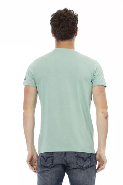 Trussardi Action Green Cotton Men T-Shirt Trussardi Action