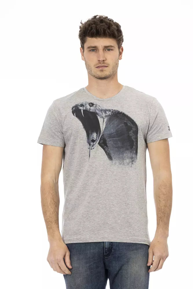 Trussardi Action Gray Cotton Men T-Shirt Trussardi Action