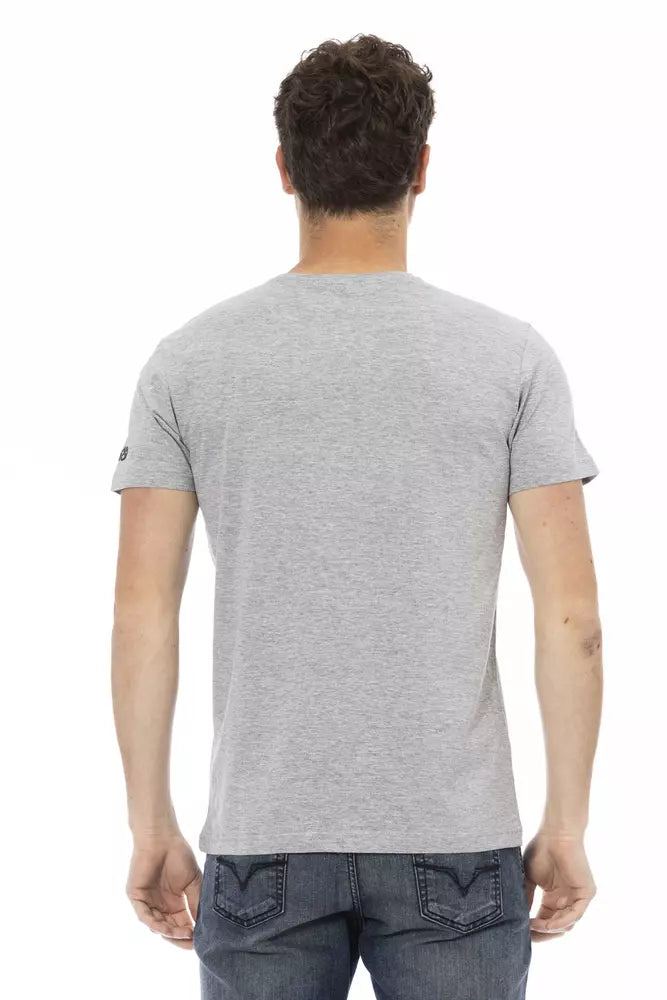 Trussardi Action Gray Cotton Men T-Shirt Trussardi Action