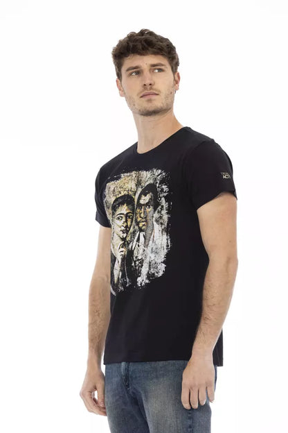 Trussardi Action Black Cotton Men T-Shirt Trussardi Action