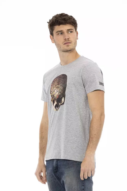 Trussardi Action Gray Cotton Men T-Shirt Trussardi Action