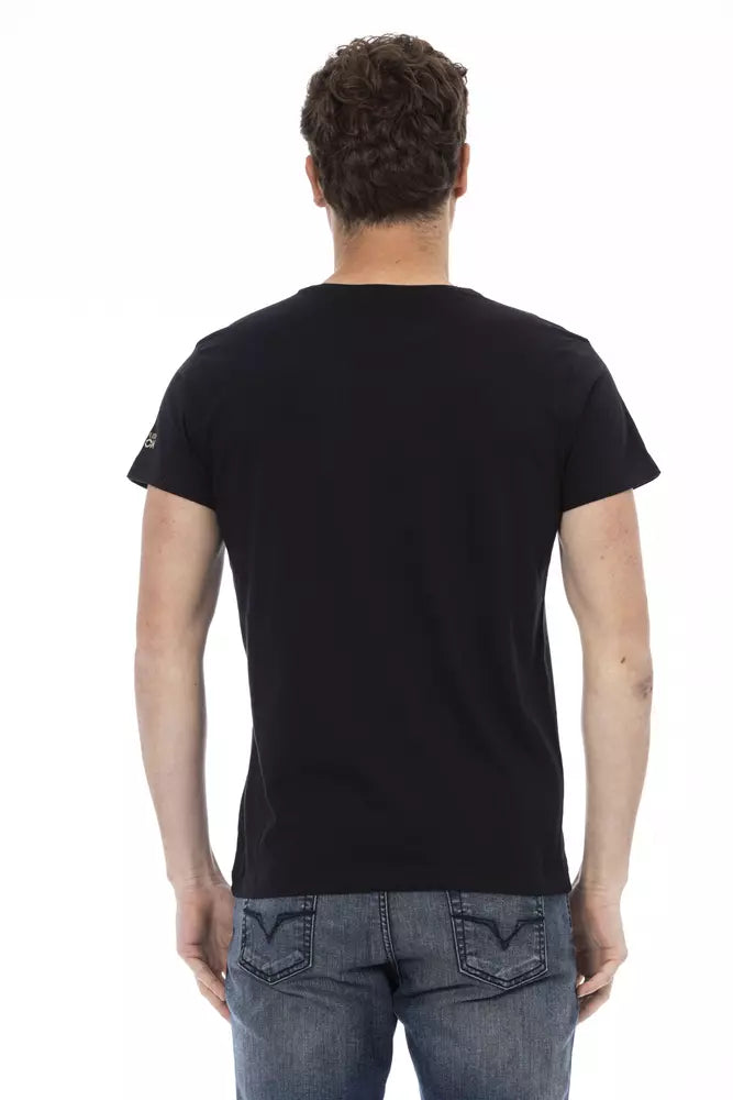 Trussardi Action Black Cotton Men T-Shirt Trussardi Action