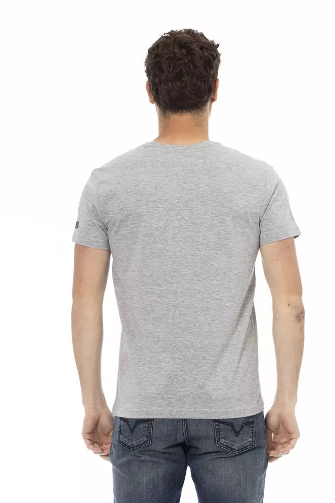 Trussardi Action Gray Cotton Men T-Shirt Trussardi Action