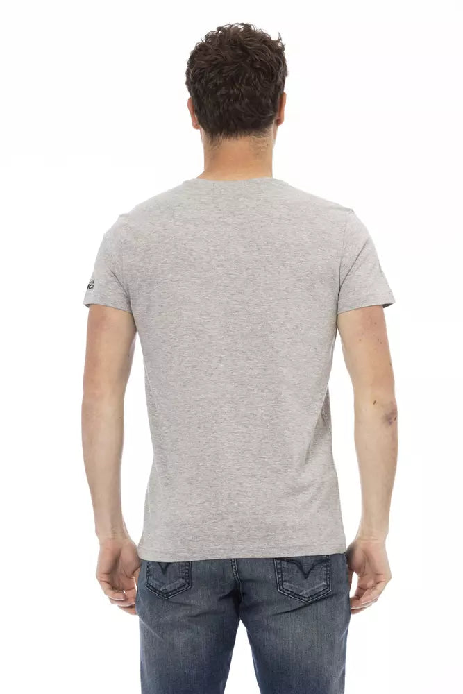 Trussardi Action Gray Cotton Men T-Shirt Trussardi Action