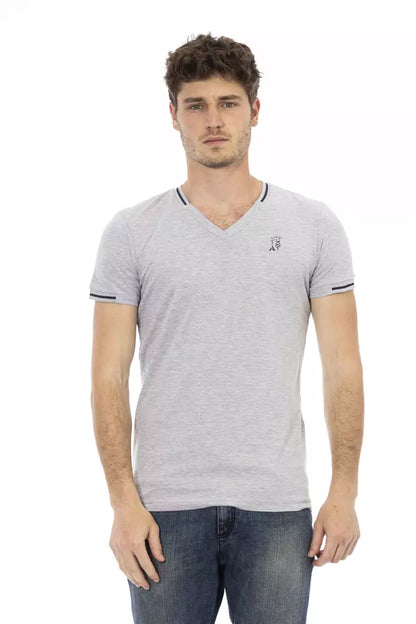 Trussardi Action Gray Cotton Men T-Shirt Trussardi Action