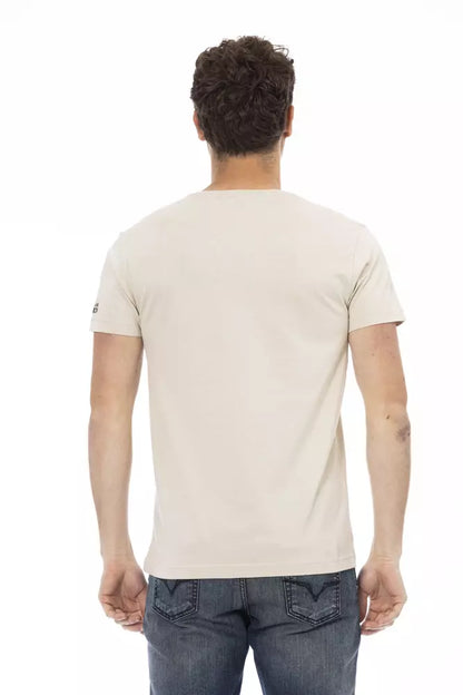 Trussardi Action Beige Cotton Men T-Shirt Trussardi Action