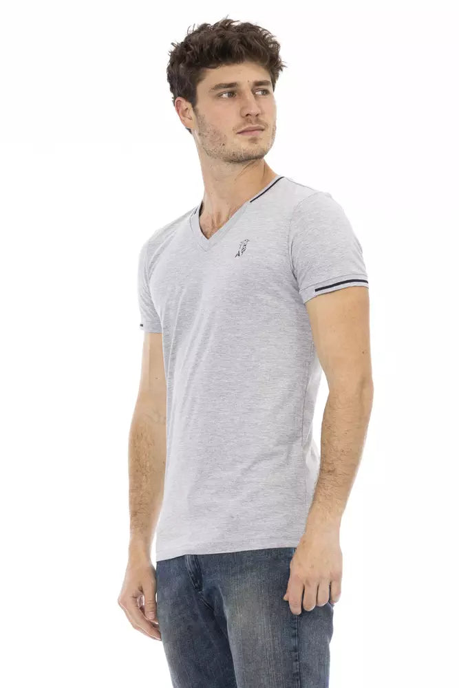 Trussardi Action Gray Cotton Men T-Shirt Trussardi Action