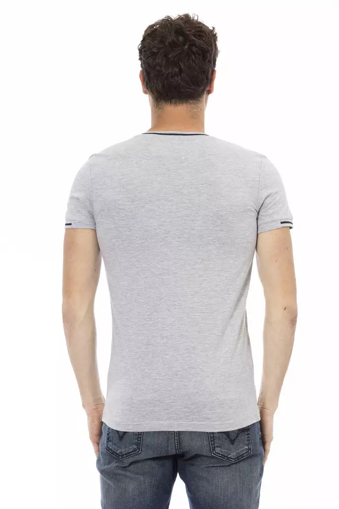 Trussardi Action Gray Cotton Men T-Shirt Trussardi Action