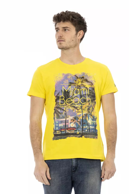 Trussardi Action Yellow Cotton Men T-Shirt Trussardi Action