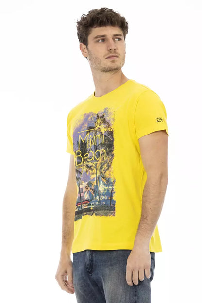 Trussardi Action Yellow Cotton Men T-Shirt Trussardi Action