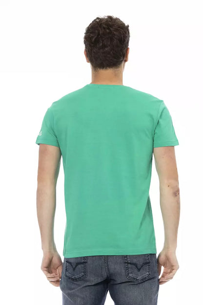 Trussardi Action Green Cotton Men T-Shirt Trussardi Action