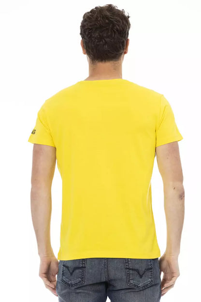 Trussardi Action Yellow Cotton Men T-Shirt Trussardi Action