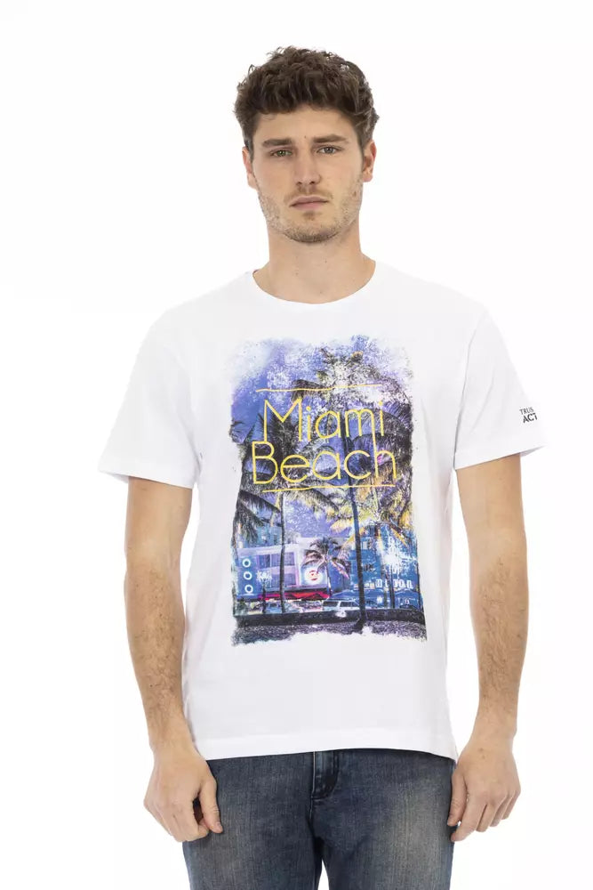 Trussardi Action White Cotton Men T-Shirt Trussardi Action