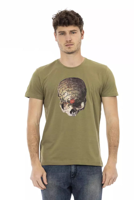 Trussardi Action Green Cotton Men T-Shirt Trussardi Action