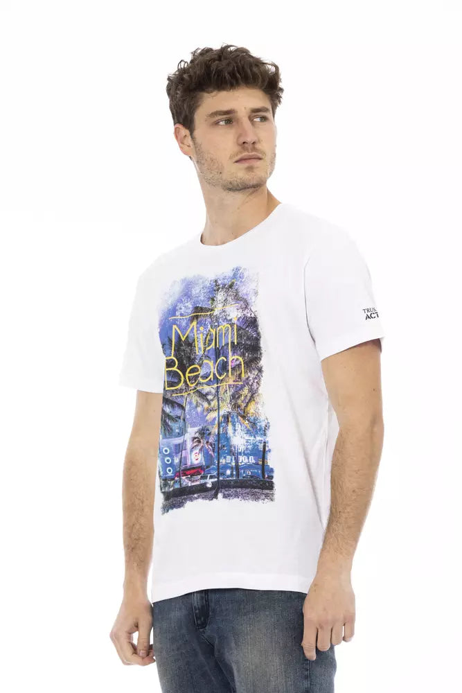 Trussardi Action White Cotton Men T-Shirt Trussardi Action