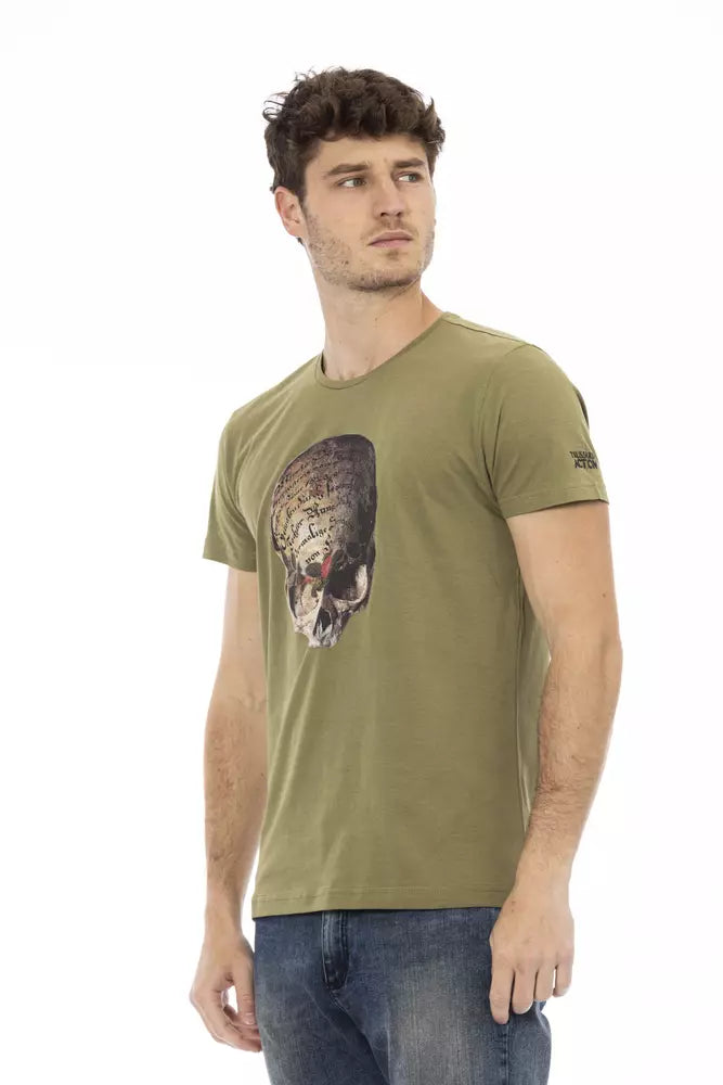 Trussardi Action Green Cotton Men T-Shirt Trussardi Action