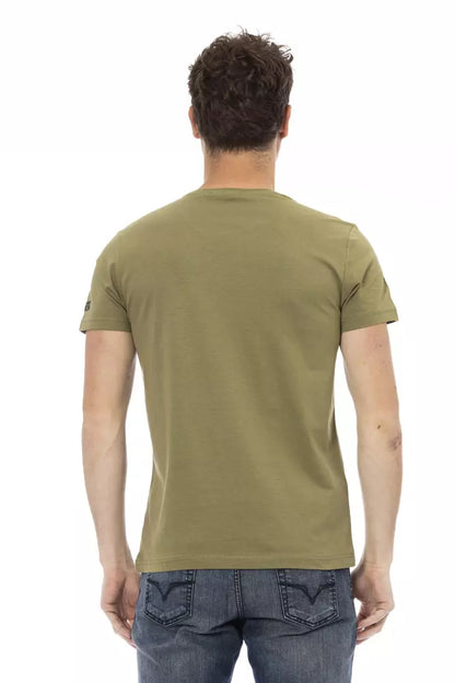 Trussardi Action Green Cotton Men T-Shirt Trussardi Action