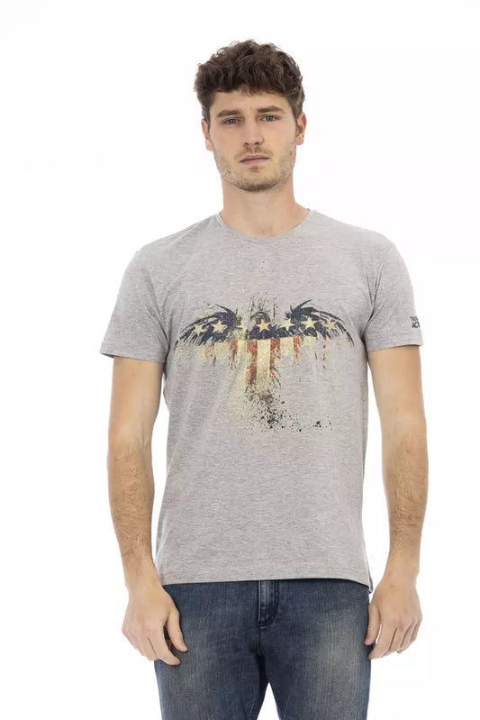 Trussardi Action Gray Cotton Men T-Shirt Trussardi Action