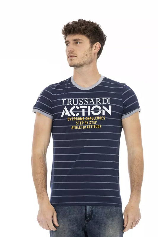 Trussardi Action Blue Cotton Men T-Shirt Trussardi Action