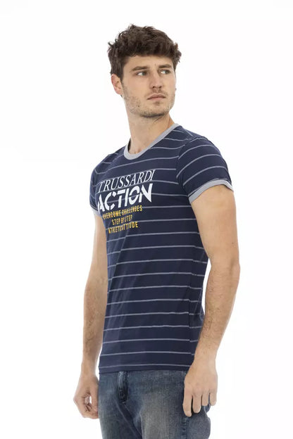 Trussardi Action Blue Cotton Men T-Shirt Trussardi Action