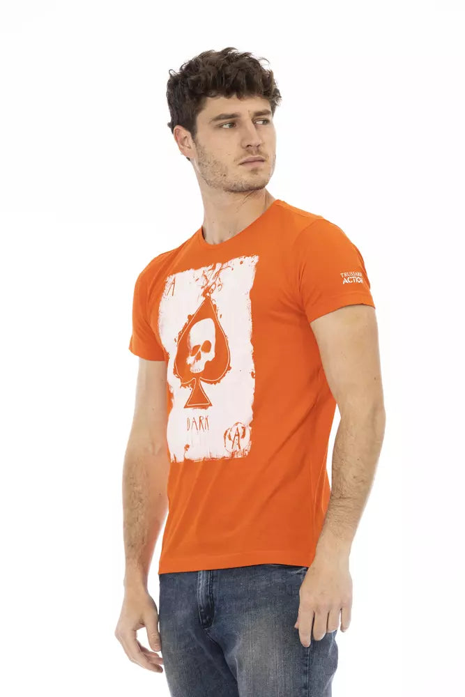 Trussardi Action Orange Cotton Men's T-Shirt Trussardi Action