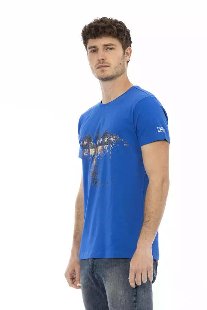 Trussardi Action Blue Cotton Men T-Shirt Trussardi Action