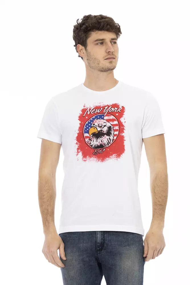 Trussardi Action White Cotton Men T-Shirt Trussardi Action