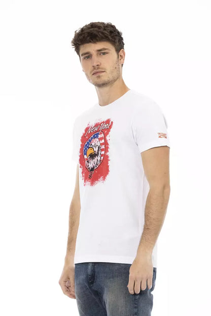 Trussardi Action White Cotton Men T-Shirt Trussardi Action