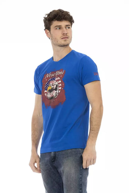 Trussardi Action Blue Cotton Men T-Shirt Trussardi Action