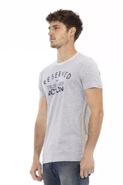 Trussardi Action Gray Cotton Men T-Shirt Trussardi Action