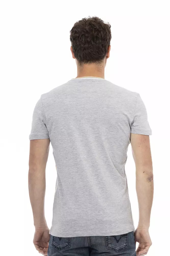 Trussardi Action Gray Cotton Men T-Shirt Trussardi Action