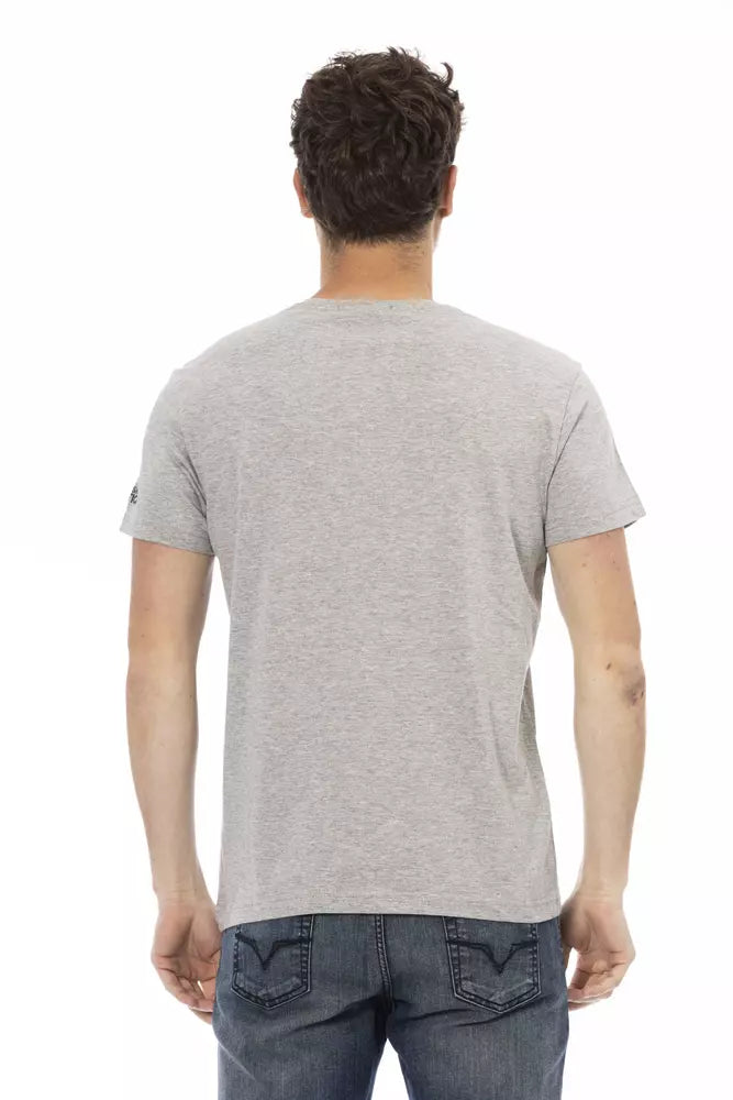 Trussardi Action Gray Cotton Men T-Shirt Trussardi Action