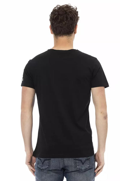 Trussardi Action Black Cotton Men TShirt Trussardi Action