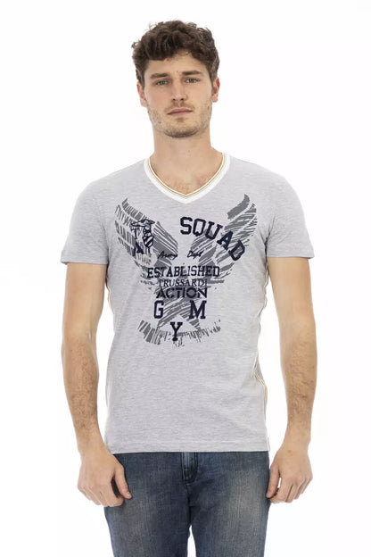 Trussardi Action Gray Cotton Men's T-Shirt Trussardi Action