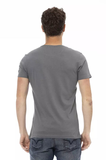 Trussardi Action Gray Cotton Men T-Shirt Trussardi Action