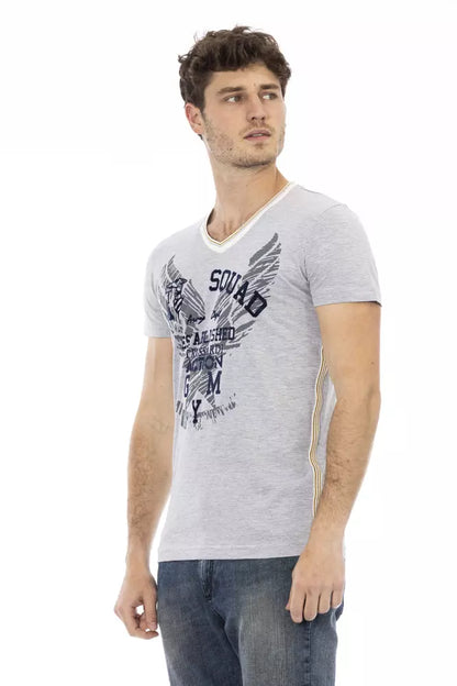 Trussardi Action Gray Cotton Men's T-Shirt Trussardi Action